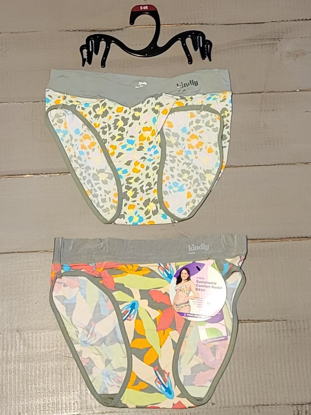 Kindly Yours Floral & Abstract Print Womens' Underwear Pack - Light Green Trim